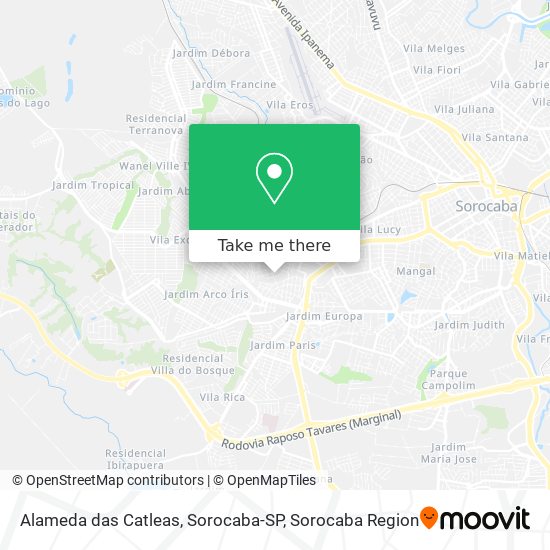 Mapa Alameda das Catleas, Sorocaba-SP