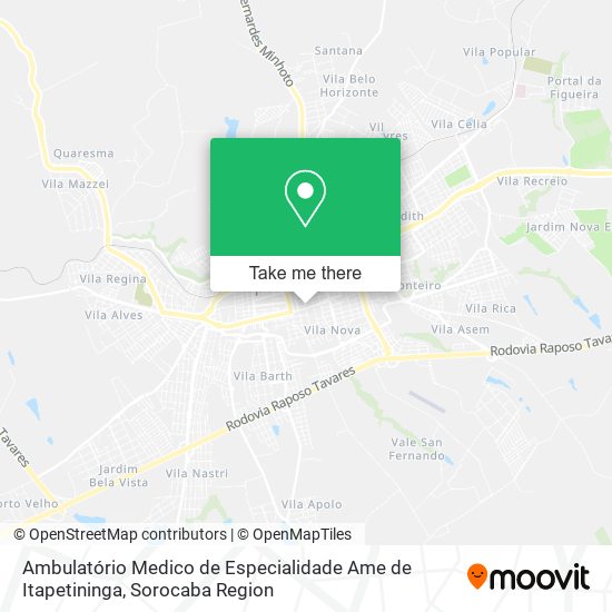 Ambulatório Medico de Especialidade Ame de Itapetininga map