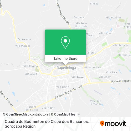 Mapa Quadra de Badminton do Clube dos Bancários