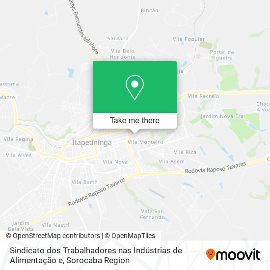 Mapa Sindicato dos Trabalhadores nas Indústrias de Alimentação e