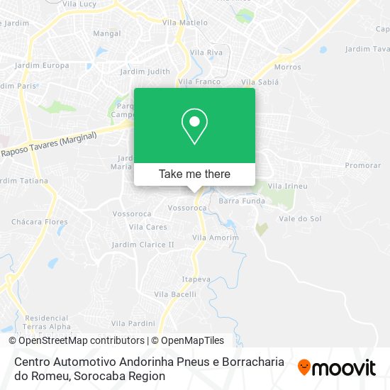 Mapa Centro Automotivo Andorinha Pneus e Borracharia do Romeu