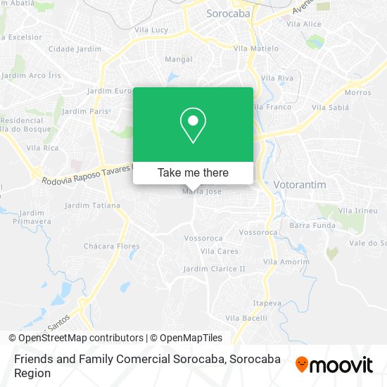 Mapa Friends and Family Comercial Sorocaba