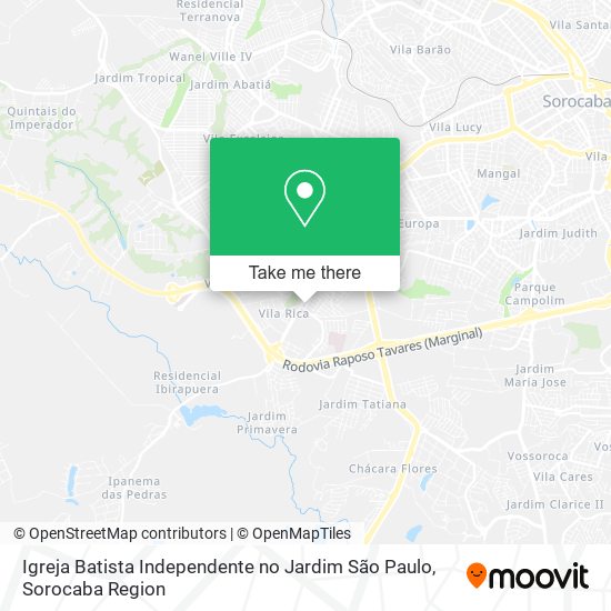 Igreja Batista Independente no Jardim São Paulo map