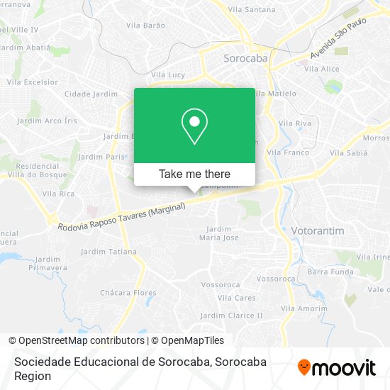 Mapa Sociedade Educacional de Sorocaba