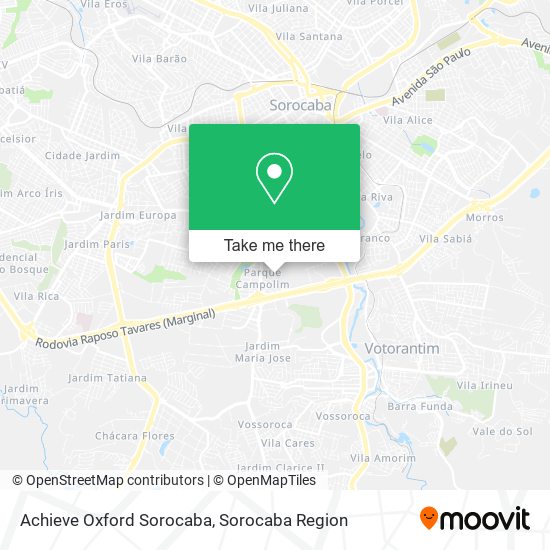 Achieve Oxford Sorocaba map