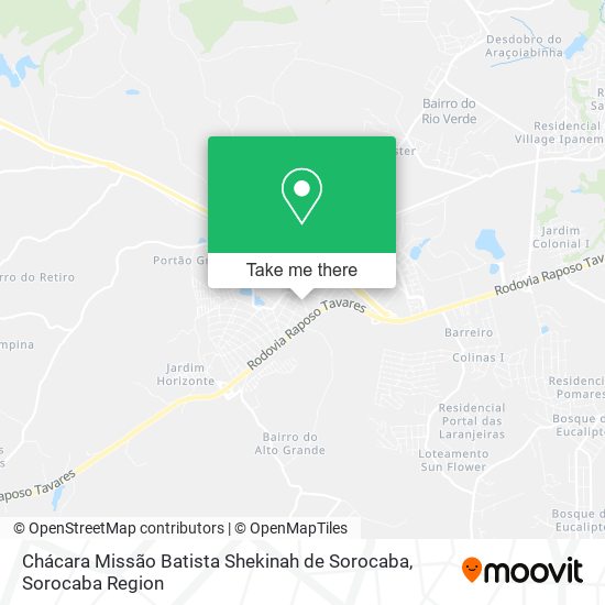 Chácara Missão Batista Shekinah de Sorocaba map