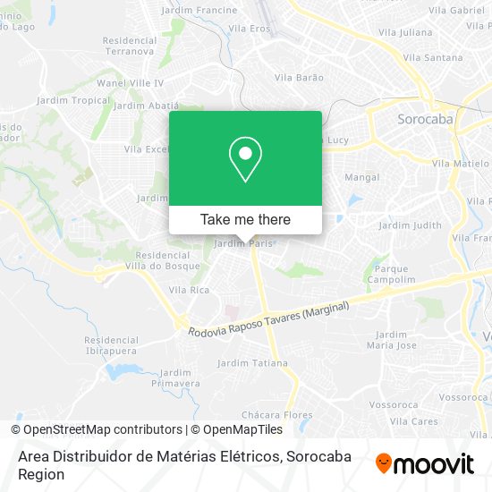 Area Distribuidor de Matérias Elétricos map