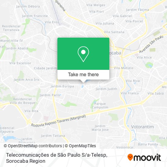 Mapa Telecomunicações de São Paulo S / a-Telesp