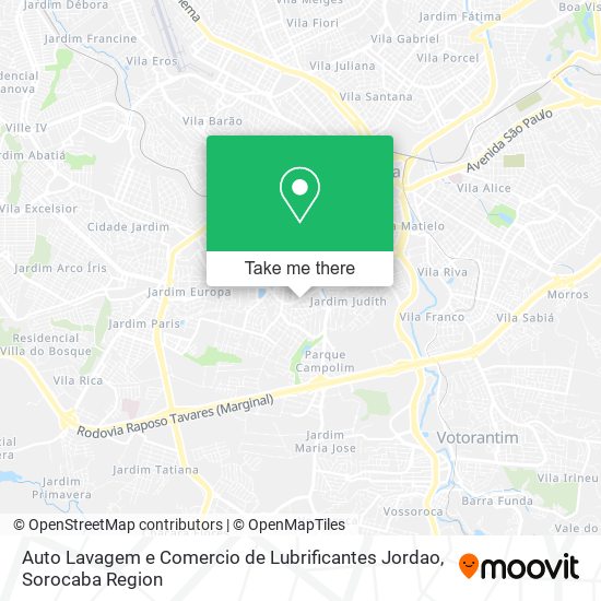 Auto Lavagem e Comercio de Lubrificantes Jordao map