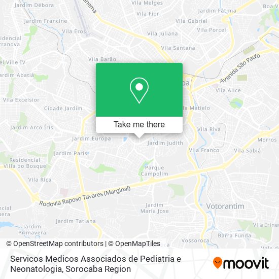 Mapa Servicos Medicos Associados de Pediatria e Neonatologia