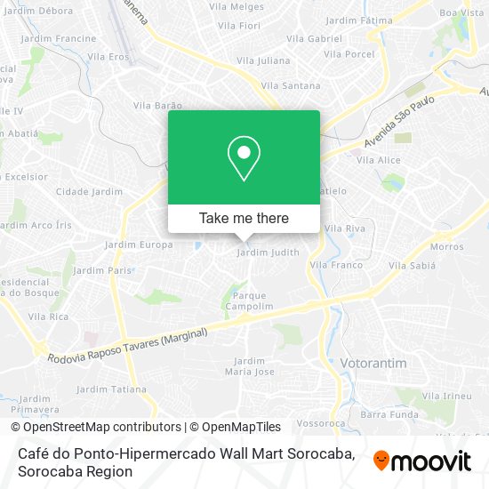 Mapa Café do Ponto-Hipermercado Wall Mart Sorocaba