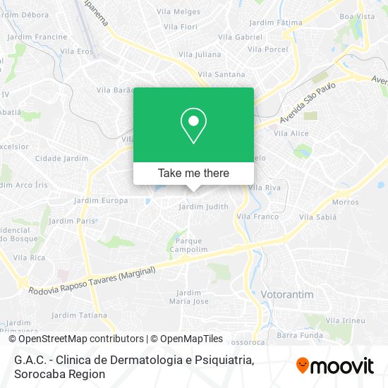 Mapa G.A.C. - Clinica de Dermatologia e Psiquiatria