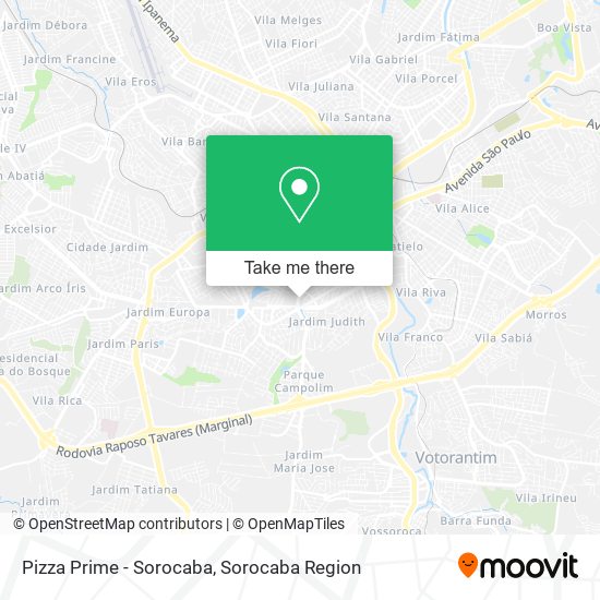 Mapa Pizza Prime - Sorocaba