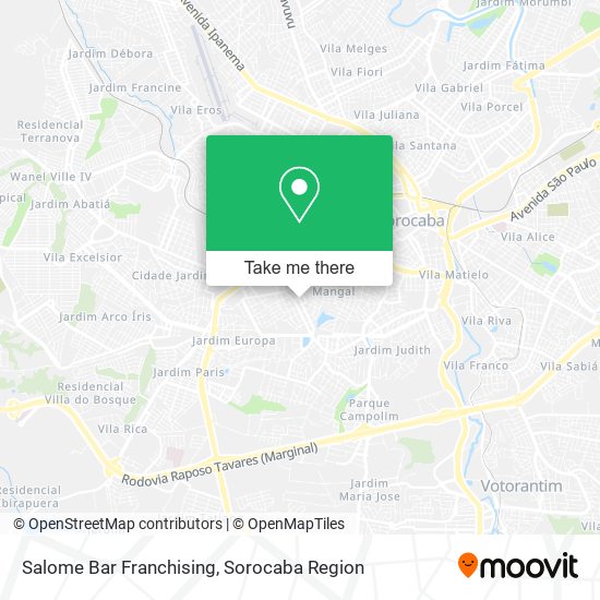 Mapa Salome Bar Franchising