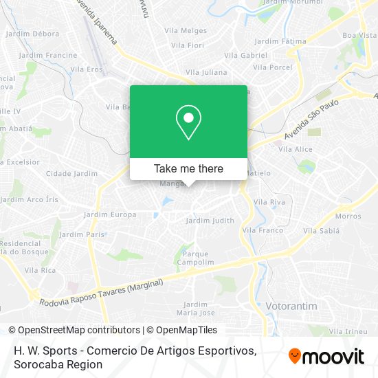 H. W. Sports - Comercio De Artigos Esportivos map