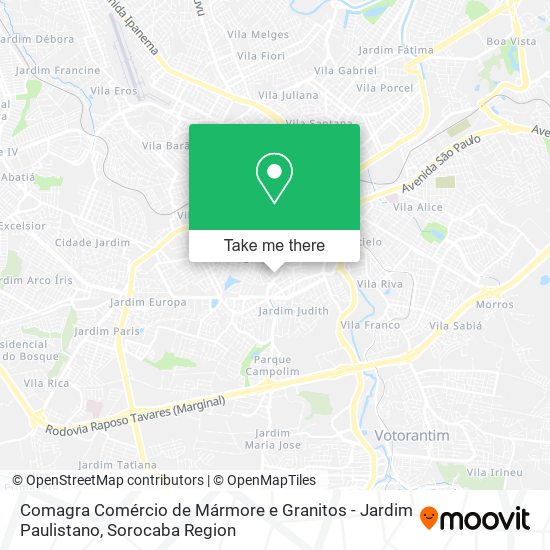 Mapa Comagra Comércio de Mármore e Granitos - Jardim Paulistano
