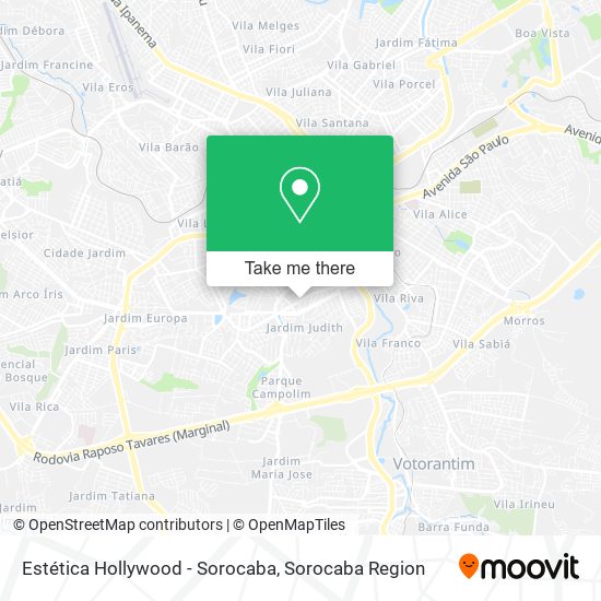 Mapa Estética Hollywood - Sorocaba