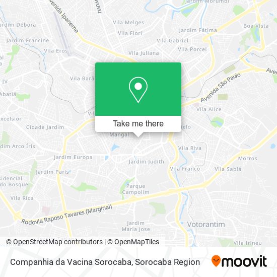 Mapa Companhia da Vacina Sorocaba