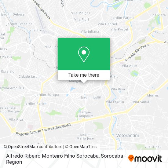 Mapa Alfredo Ribeiro Monteiro Filho Sorocaba