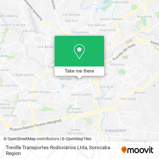 Mapa Treville Transportes Rodoviários Ltda