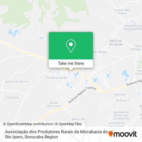 Associação dos Produtores Rurais da Micrabacia do Rio Ipero map