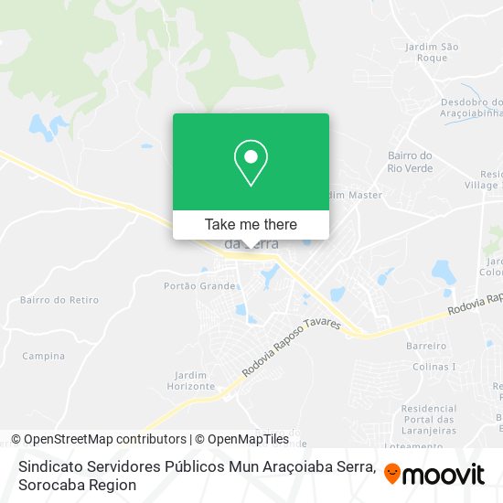 Sindicato Servidores Públicos Mun Araçoiaba Serra map