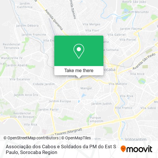 Associação dos Cabos e Soldados da PM do Est S Paulo map