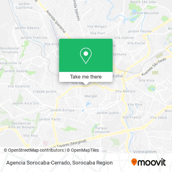 Agencia Sorocaba-Cerrado map