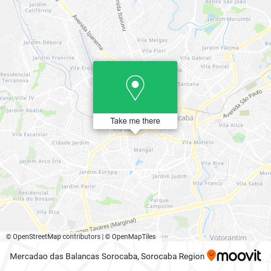 Mercadao das Balancas Sorocaba map