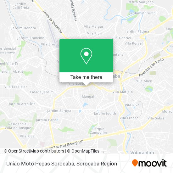 Mapa União Moto Peças Sorocaba