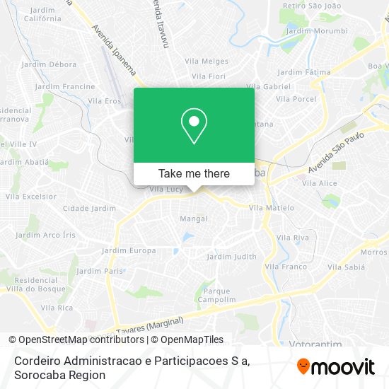 Cordeiro Administracao e Participacoes S a map