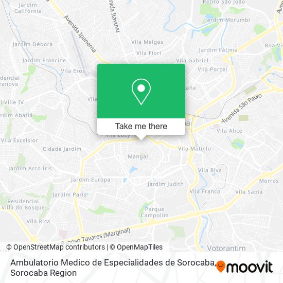 Mapa Ambulatorio Medico de Especialidades de Sorocaba