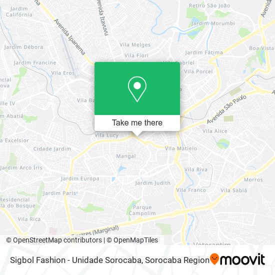 Sigbol Fashion - Unidade Sorocaba map