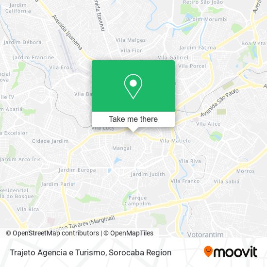 Trajeto Agencia e Turismo map