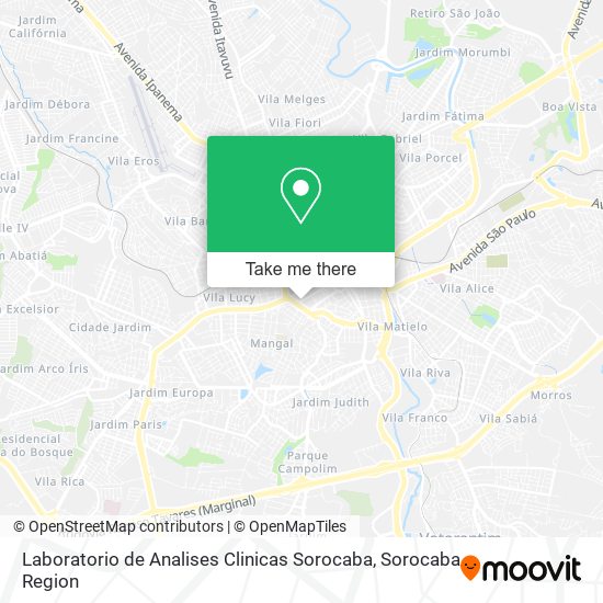 Mapa Laboratorio de Analises Clinicas Sorocaba