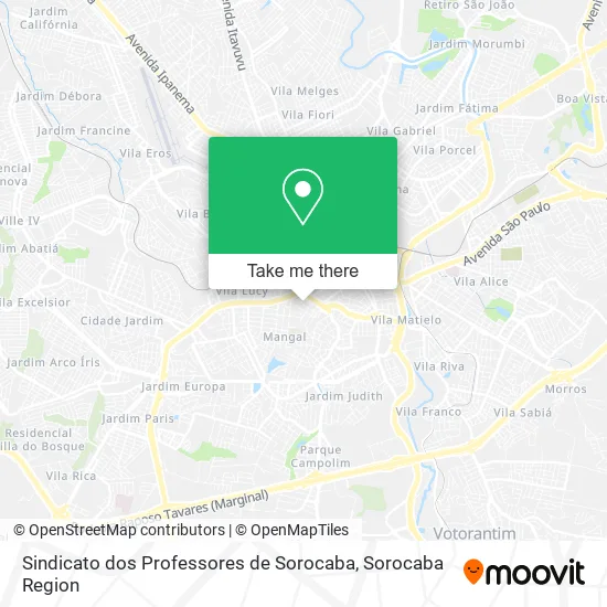 Sindicato dos Professores de Sorocaba map