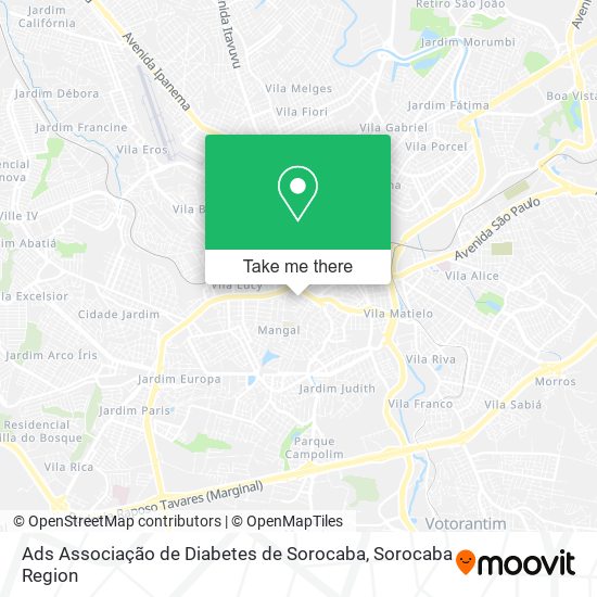 Ads Associação de Diabetes de Sorocaba map