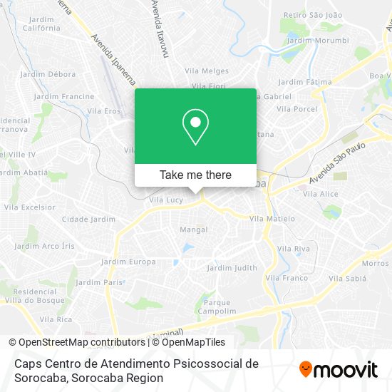Mapa Caps Centro de Atendimento Psicossocial de Sorocaba