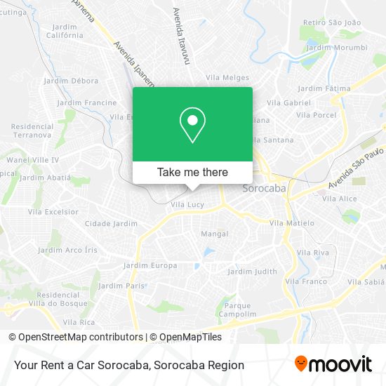 Mapa Your Rent a Car Sorocaba