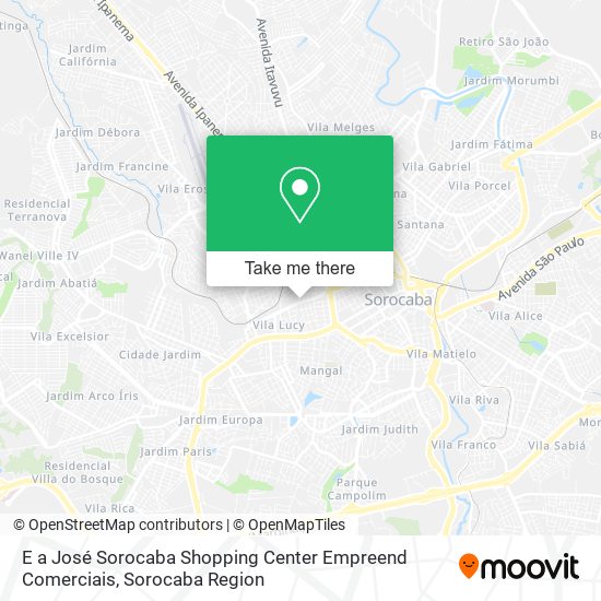 E a José Sorocaba Shopping Center Empreend Comerciais map