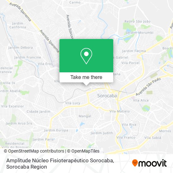 Mapa Amplitude Núcleo Fisioterapêutico Sorocaba