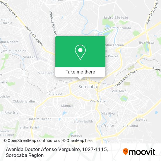 Avenida Doutor Afonso Vergueiro, 1027-1115 map