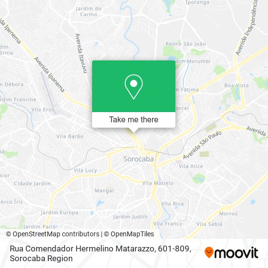Mapa Rua Comendador Hermelino Matarazzo, 601-809