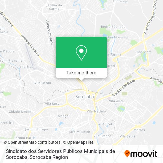 Sindicato dos Servidores Públicos Municipais de Sorocaba map