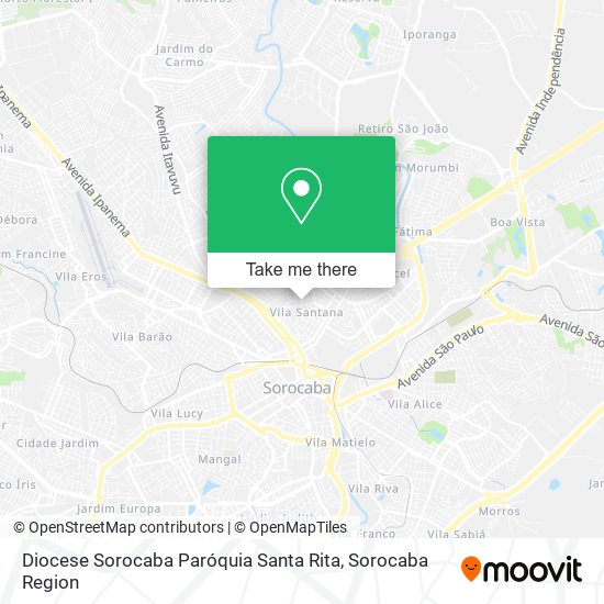 Diocese Sorocaba Paróquia Santa Rita map