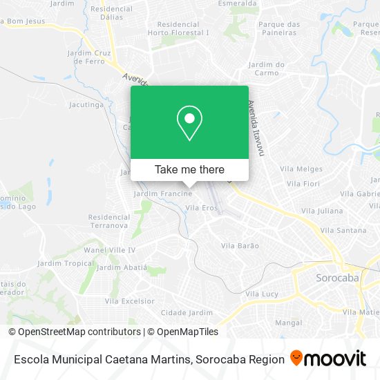 Mapa Escola Municipal Caetana Martins