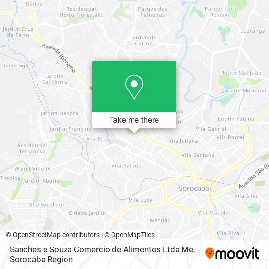 Mapa Sanches e Souza Comércio de Alimentos Ltda Me