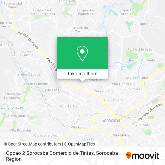 Mapa Opcao 2 Sorocaba Comercio de Tintas