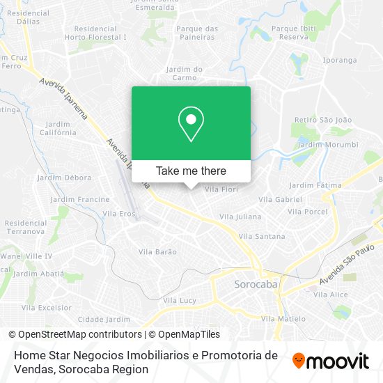 Mapa Home Star Negocios Imobiliarios e Promotoria de Vendas