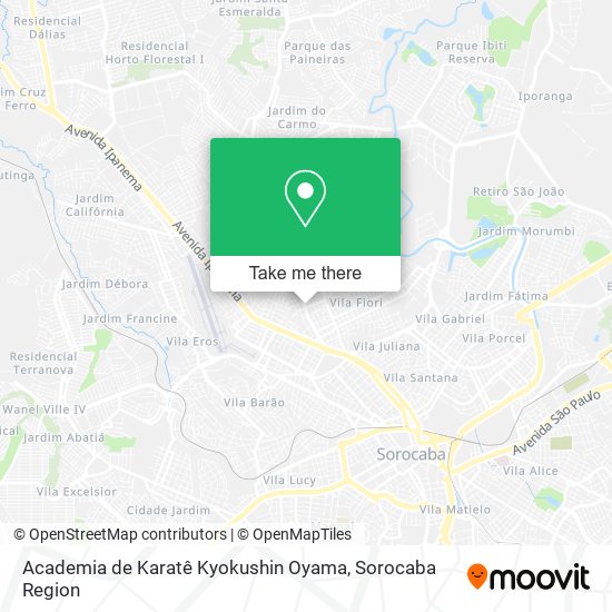 Mapa Academia de Karatê Kyokushin Oyama